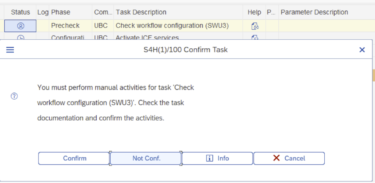 Confirm manual task "Check workflow configuration"