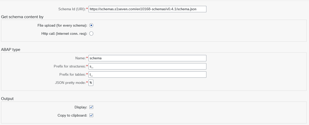 Generate ABAP types for JSON schema