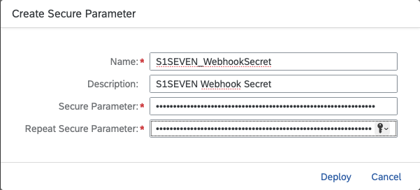 "Webhook Secret Secure Parameter"